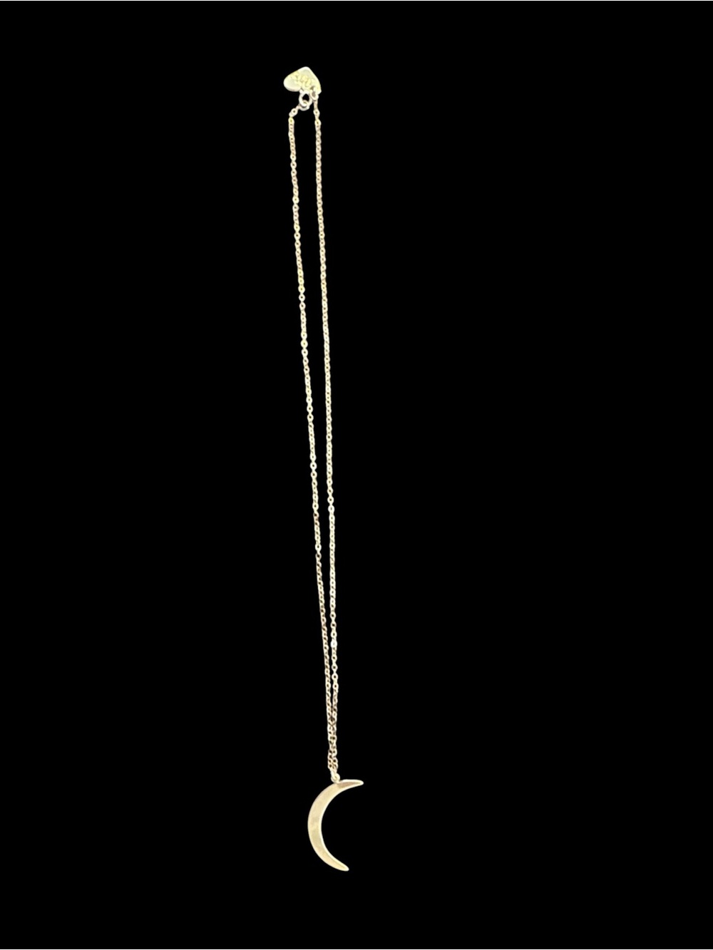 Love Poppy Gold Crescent Moon Pendant Necklace -